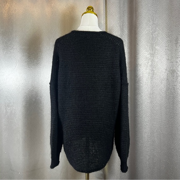 Free People xSmall Oversized Alpaca Blend Black Ultrasoft All Mine Sweater Cozy - Picture 7 of 12